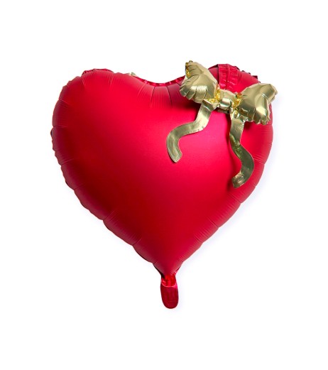 Baloane folie inima rosie 22" (56 cm) fundita aurie