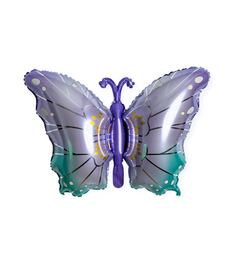 Baloane folie fluture mov/turcoaz