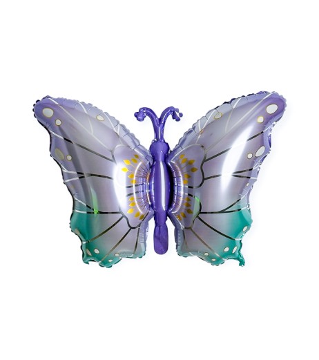 Baloane folie fluture mov/turcoaz