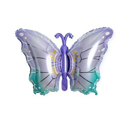 Baloane folie fluture mov/turcoaz