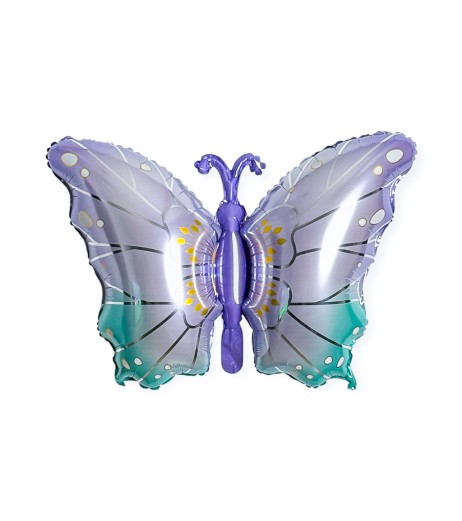 Baloane folie fluture mov/turcoaz