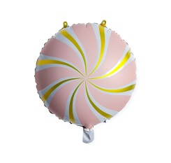 Baloane folie morisca roz, accente aurii, 18”