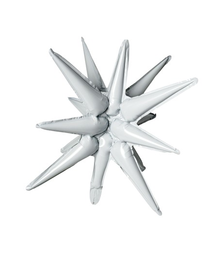Set 5 baloane folie stea exploziva 22” (56 cm) alb