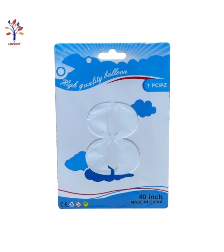 Foil number balloons 40” (100 cm) white