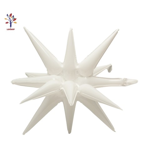 Set 5 baloane folie stea exploziva 27” (68 cm) alb
