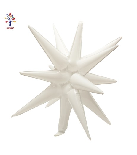 Set 5 baloane folie stea exploziva 27” (68 cm) alb