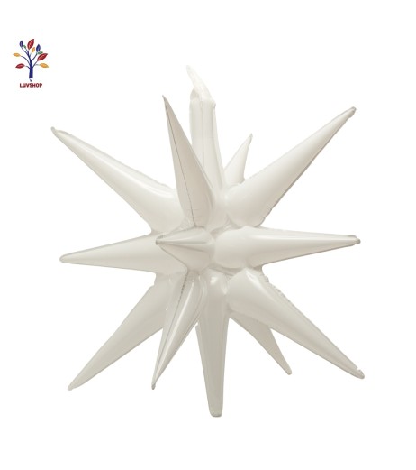 Set 5 baloane folie stea exploziva 27” (68 cm) alb