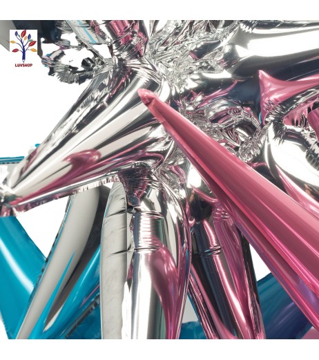 Set 5 baloane folie stea exploziva 27” (68 cm) alb