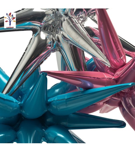 Set 5 baloane folie stea exploziva 27” (68 cm) bleu