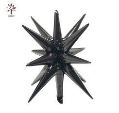 Set of 5 foil balloons exploding star 27” (68 cm) black