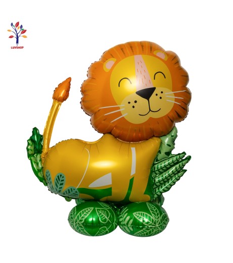 Set of 2 foil balloons Lion figurine