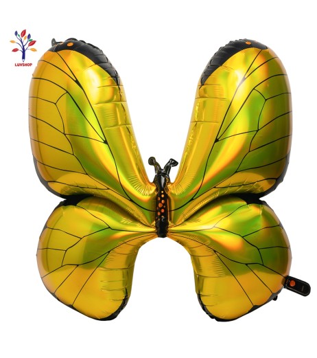 King gold butterfly foil balloons