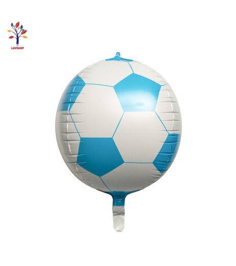 3D soccer ball foil balloons white/blue