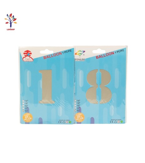 Foil balloons 40” (100 cm) milky white number 1