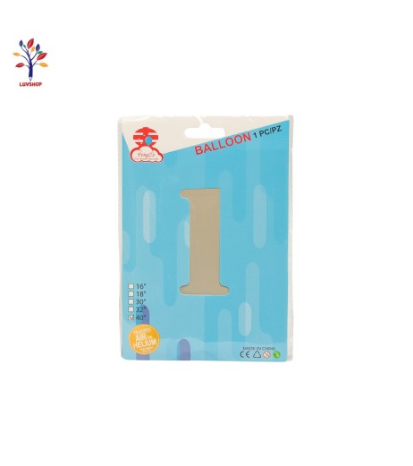 Foil balloons 40” (100 cm) milky white number 1