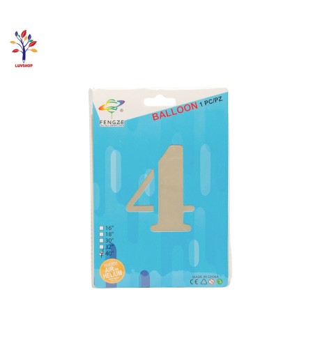 Baloane folie 40” (100 cm) milky white cifra 4