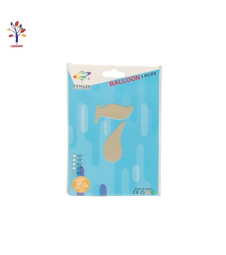 Baloane folie 40” (100 cm) milky white cifra 7