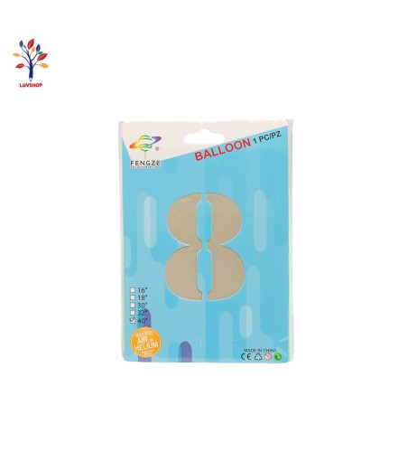 Baloane folie 40” (100 cm) milky white cifra 8