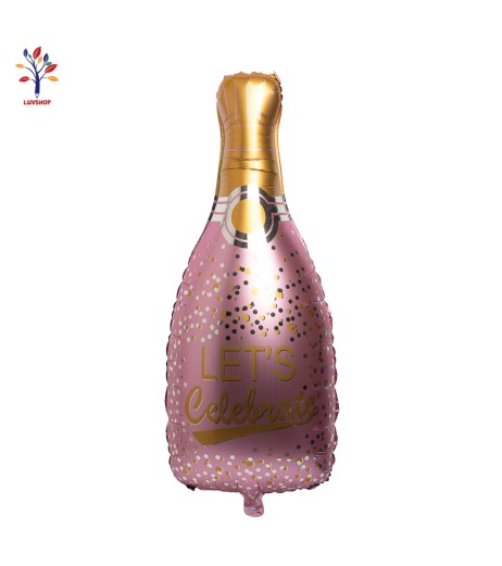 Baloane folie figurina sticla roz sampanie