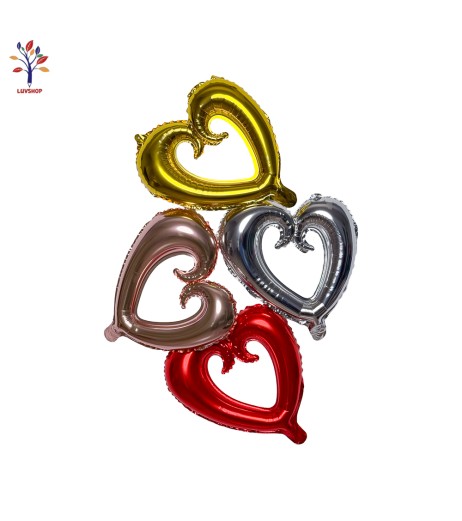 Heart foil balloons 10” (25 cm) silver