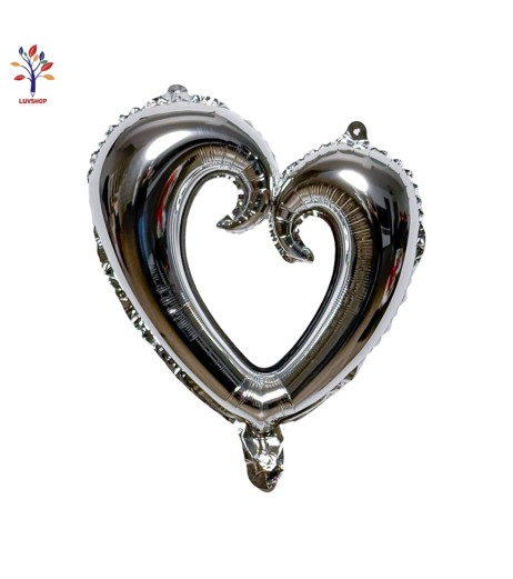 Heart foil balloons 10” (25 cm) silver
