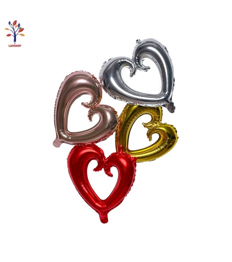 Heart foil balloons 10” (25 cm) medium pink gold