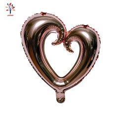 Baloane folie inima contur 10” (25 cm) roz gold mediu
