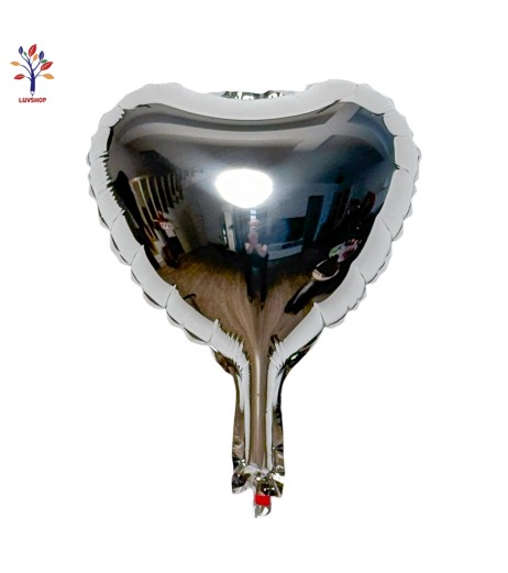 Baloane folie inima 10” (25 cm) argintiu Baloane folie inima 10” (25 cm) argintiu