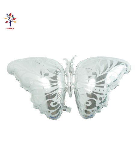 Silver butterfly foil balloons
