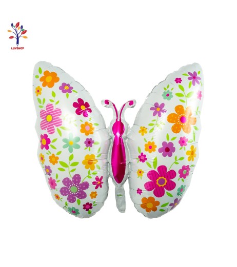 Floral butterfly foil balloons
