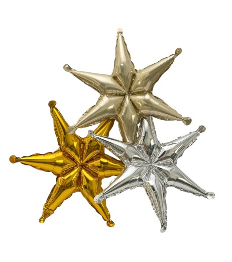 Foil balloons Star cut out white gold