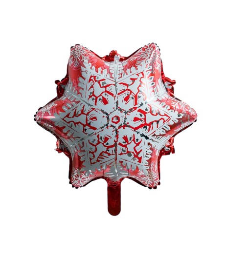 Baloane din folie UM002 fulg alb-rosu 50*58 cm