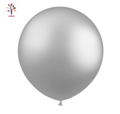 Baloane latex jumbo 18” (46 cm) 10/set crom argintiu #CR24
