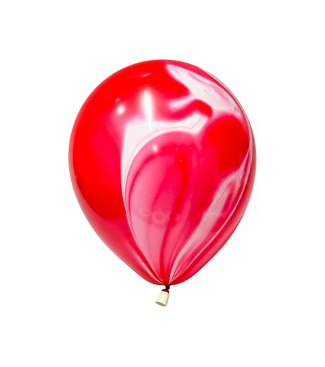 Baloane latex 10” (25 cm) 100 buc/set marmorate rosu