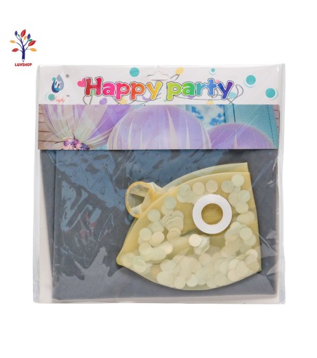 Baloane latex + fustita + confetti 36 gri