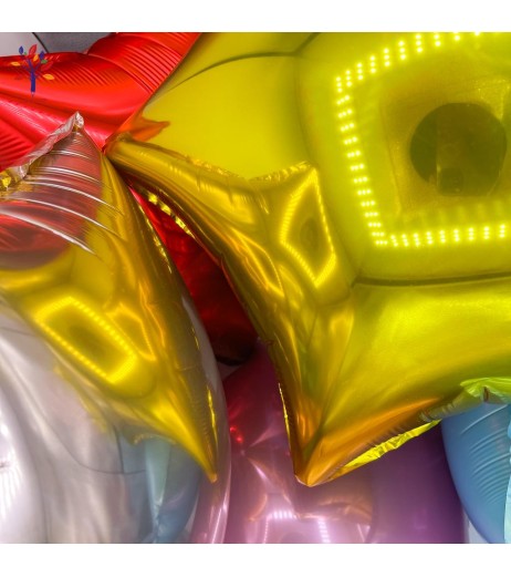 Baloane folie Stea rosie 18 (46 cm) 5 buc/set