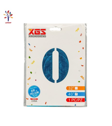 Foil balloons 40” (100 cm) blue number 0