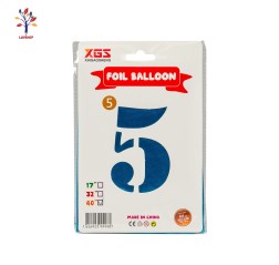 Baloane folie 40” (100 cm) albastru cifra 5