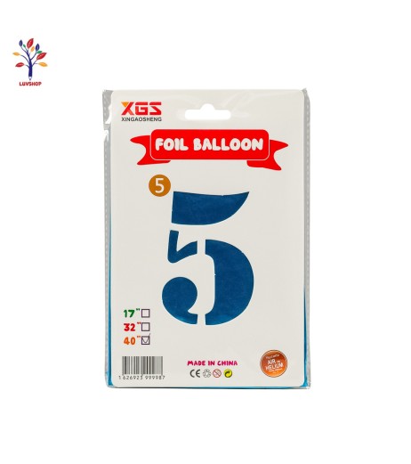 Baloane folie 40” (100 cm) albastru cifra 5