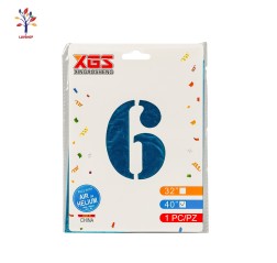 Baloane folie 40” (100 cm) albastru cifra 6