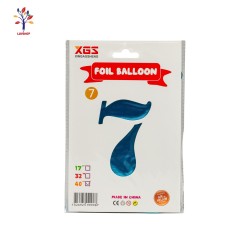 Baloane folie 40” (100 cm) albastru cifra 7