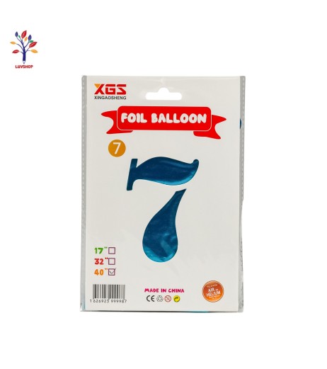 Foil balloons 40” (100 cm) blue number 7