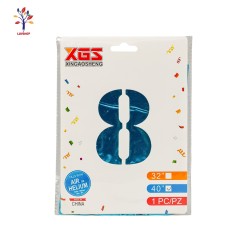 Foil balloons 40” (100 cm) blue number 8