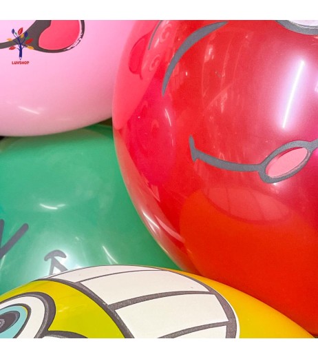 BX81 - Baloane latex 100 buc/set 12 (30 cm) smile face combinate Baloane latex 100 buc/set 12 (30 cm) smile face combinate