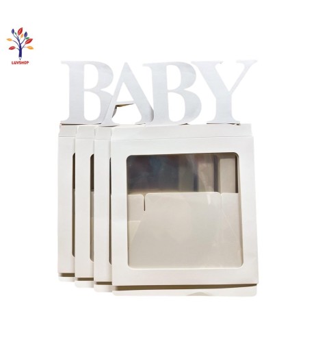 Cutii BABY pentru baloane  4 buc/set alb