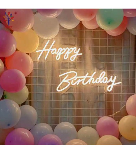 Panou led Happy Birthday lumina calda