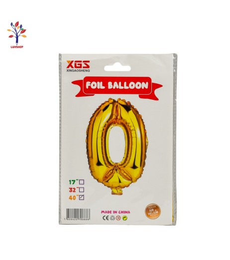 Baloane folie 40” (100 cm) auriu cifra 0