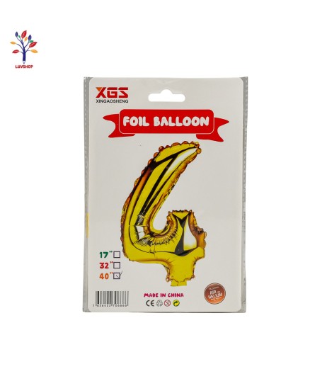 CC304AUR4 - Baloane folie 40” (100 cm) auriu cifra 4 Baloane folie 40” (100 cm) auriu cifra 4