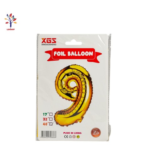 Foil balloons 40” (100 cm) gold number 9