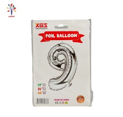 Baloane folie 40” (100 cm) argintiu cifra 9 Baloane folie 40” (100 cm) argintiu cifra 9